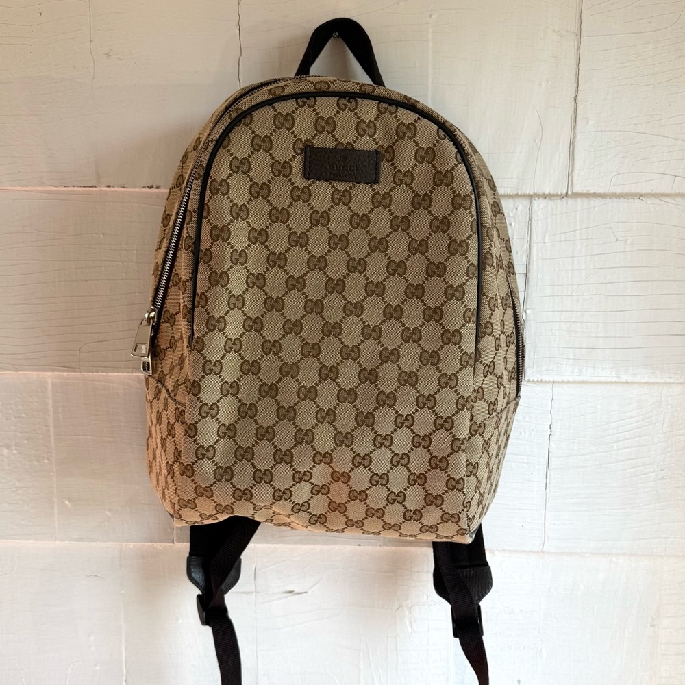 Gucci Canvas Monogrammed Backpack - image 3